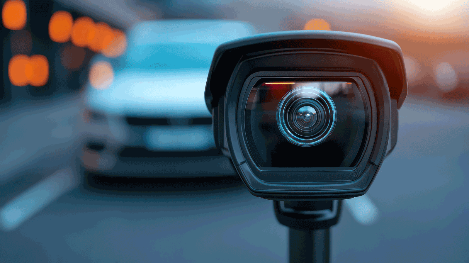 Symbolische Kamera zur Überwachung von Kennzeichen auf Fahrzeugen zur Identifizierung